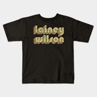 Lainey Wilson // Vintage Rainbow Typography Style // 70s Kids T-Shirt